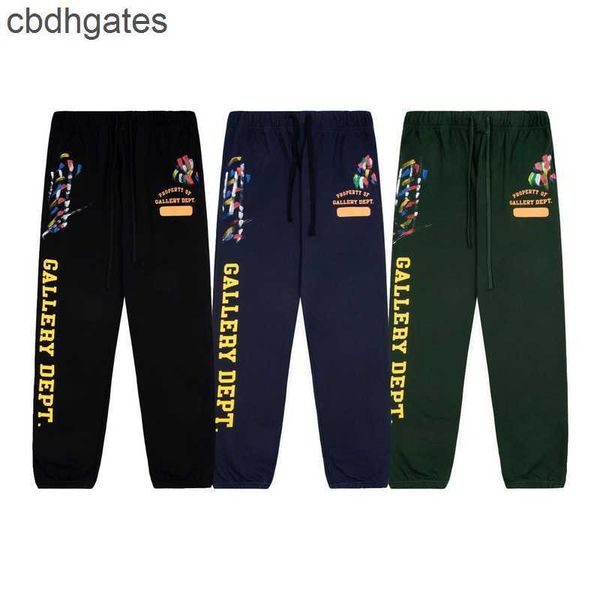 

high-version sport pants pant dept 2023 designer galleryss american fashion brand autumn winter street loose straight leg guard for men, Black