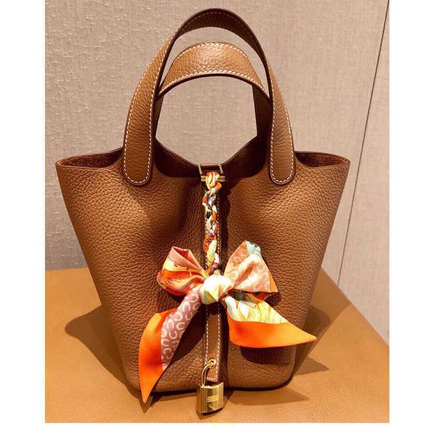 

tote bag layer handbag picotin leather women drawstring purse designer luxury buy one three togo first cowhide basket women's new 4c70
