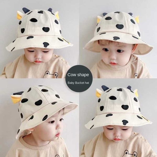 

caps hats spring summer baby hat cow spot thin bucket hat fisherman hat cute cartoon sunshade hat kids accessories 6 months-2 years p230323, Yellow