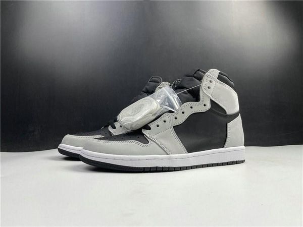 

2023 new exclusive basketball shoes jumpman 1 high og shadow 2.0 black light smoke grey white fashion woman sport sneakers come with box
