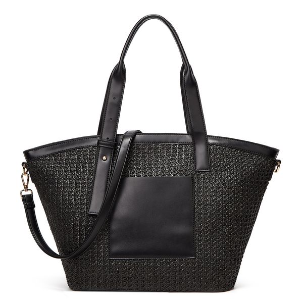 

hbp outdoor women's bag fashion shoulder bag straw woven pu design handbag