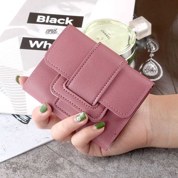 

wallets women colorful short female purse fashion credit card holder case pu leather coin 2023 money bag y2303, Red;black
