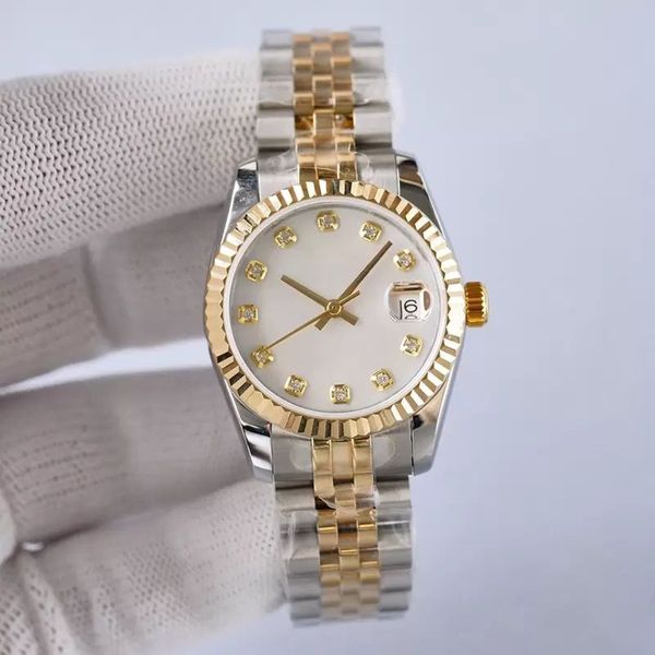 

datejust 31mm 28mm moissanite watch mechanical mens watches montre de luxe stainless strap moissanite designer watch gift sb030 c23, Slivery;brown