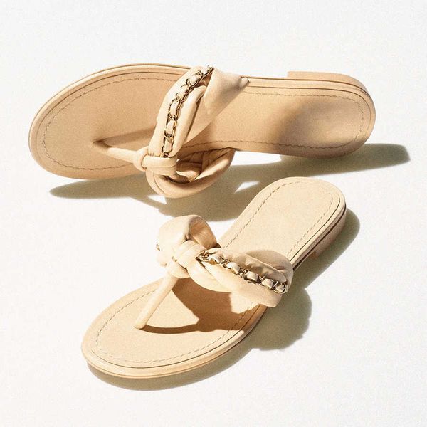 

sandals new designer metal chains jandal sandals women flat clip flip flops narrow band slippers t-strap gladiator sandalias mujer g230321, Black