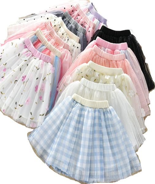 

mix 5pcslot baby girls tutu dress dot sequins embroidery net yarn ruffle dance skirt babies pleated ball gown skirts children des2853642, Blue