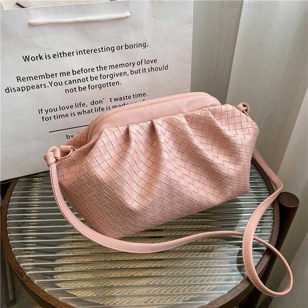 

botega venates jodie mini teen intrecciato pouch woven cloud women's solid pleated trend color contrast fashion single shoulder diagona