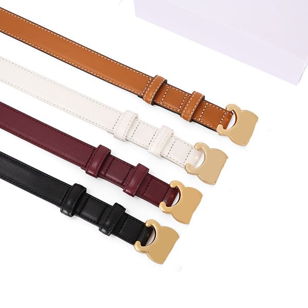 

fashion smooth buckle belt retro designer thin waist belts for men womens width 2.5cm genuine cowhide 4 color optional 2023, Black;brown