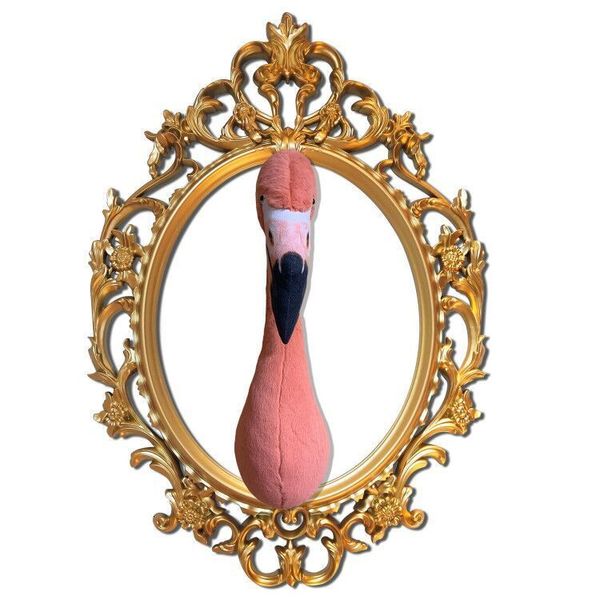 

wall decor promotion gift stuffed plush toy animal flamingo head for interior decor wall decor 230323
