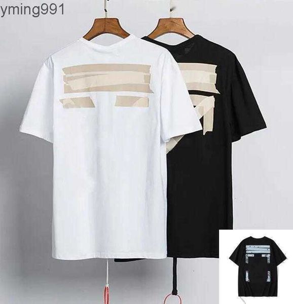

summer fashion brand offs mens t shirts ow religious oil painting direct spray arrow tshirts hip hop short sleeve loose men tees women 8j1d, White;black