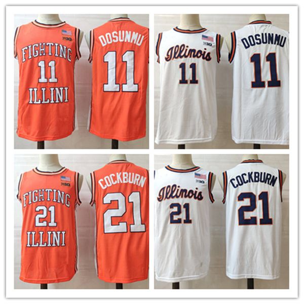 

ayo dosunmu illinois basketball jersey kofi cockburn illinois fighting illini jerseys stitched men's s-3xl, Black