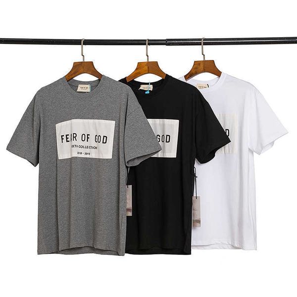 

essentialls t shirt for men women fg sport tshirt fashion brand shirts fog sticker letter hip hop loose men's and women's short sl, White;black