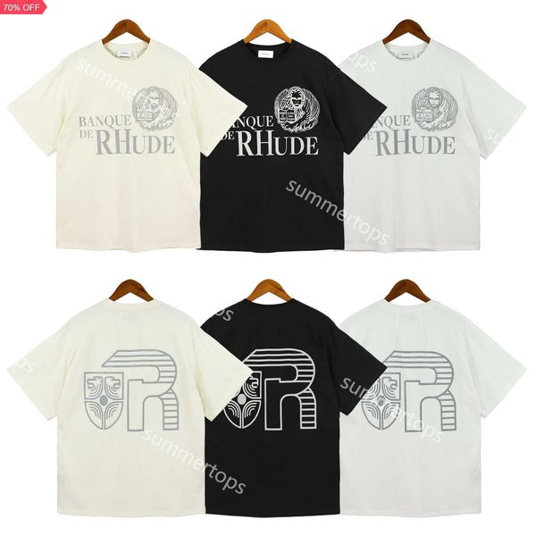 

2023 rhude men's t-shirts designer egyptian line head oversized shirts luxury brand fashion shirt for men casual mens short sleeve tees, White;black