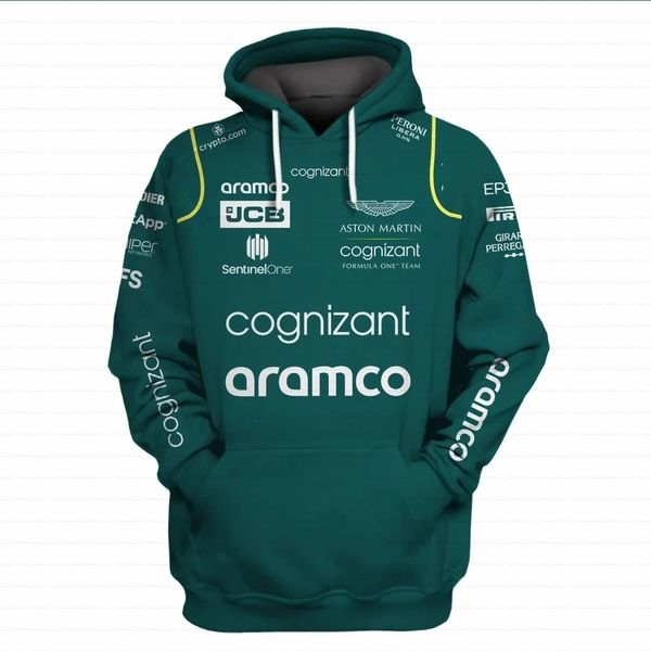 

men's hoodies sweatshirts s in 2023 formula one racing aston martin green fashion zipper pullover extreme sports clothing 230323, Black