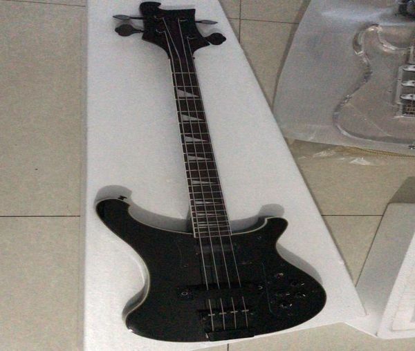 

whole through body bass 4 strings rich 4003 electric bass guitar in black black pick guard1803156998931