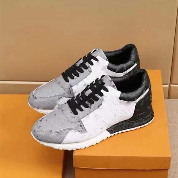 

2021 men's fashion leather casual shoes plus run away sneakers with runner outdoors chaussures pour hommesljq2, Black