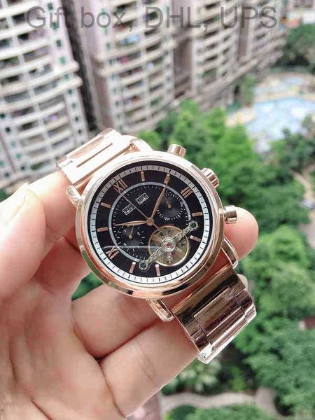 

good selling 316 fine steel men's business military uniform superclone baida mechanical tourbillon watch belt at the same price 2 ik90, Slivery;brown