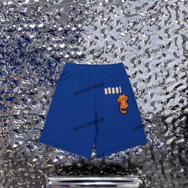 

xinxinbuy men women designer shorts pant cat letter embroidery tie dye spring summer black blue green khaki xs-2xl