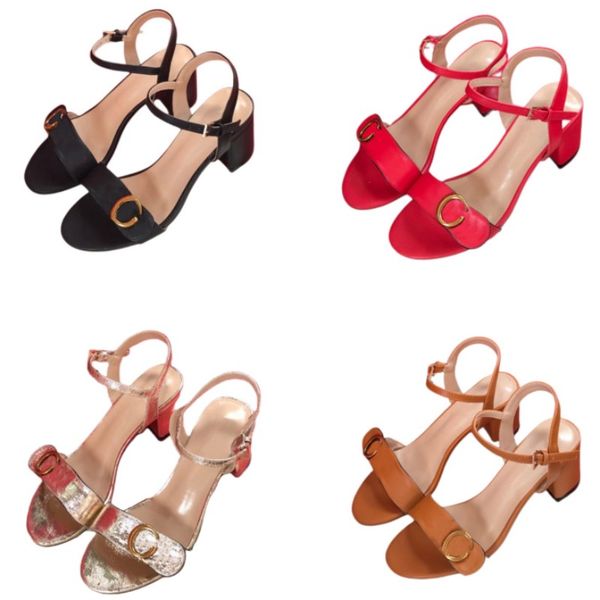 

summer new sandals limited luxury designer shoes thick heel platform shoes women fashion high heels outdoor comfortable leather sandals clas, Black