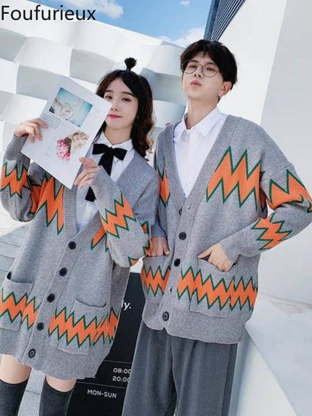 

women's knits tees autumn and winter couple sweater cardigan vneck retro loose poncho button warm knitted jacket jumper casual 230323, White