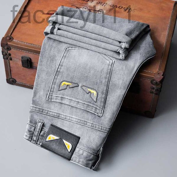 

men's jeans designer trendy printed denim shorts thin 2023 summer gray quarter pants pants casual 6f1l, Blue