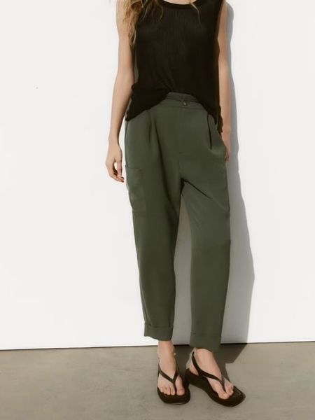 

women's pants s 2023 summer fashion bottom pocket westernized solid wide leg loose fitting workwear 230323, Black;white