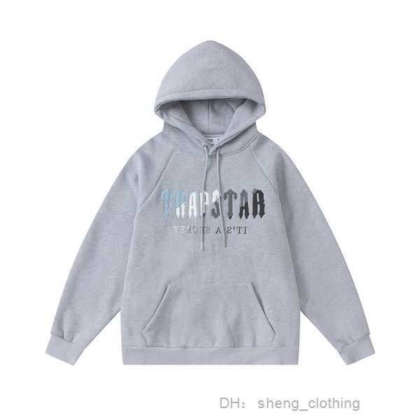 

trapstar men's hoodies & hoodie full tracksuit rainbow towel embroidery decoding hooded sportswear men and women suit zipper trousers 1, Black