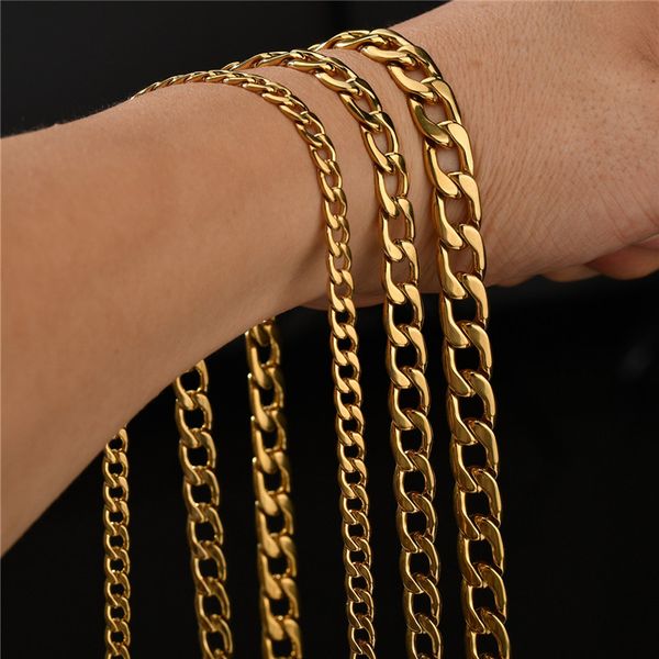 

hiphop jewelry stainless steel cuban link gold chain for man necklace designer south american woman necklaces man chokers pendant accessorie, Silver