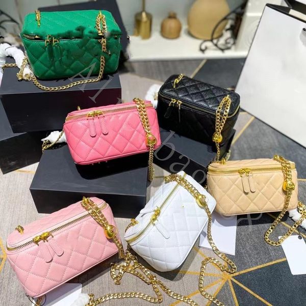 

5a cross body bags genuine leather gird bags multi color girl cosmetics bag multifunction big capacity luxury designers chain bags with a br