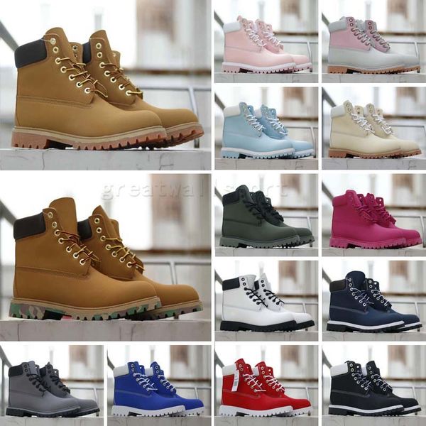 

designer boots rhubarb boot leather shoes martin shoe for cowboy yellow blue black pink hiking outdoor sports men women size 36-45