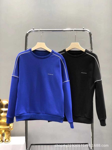 

f family 2022 winter new plush sweater sports round neck men, Black