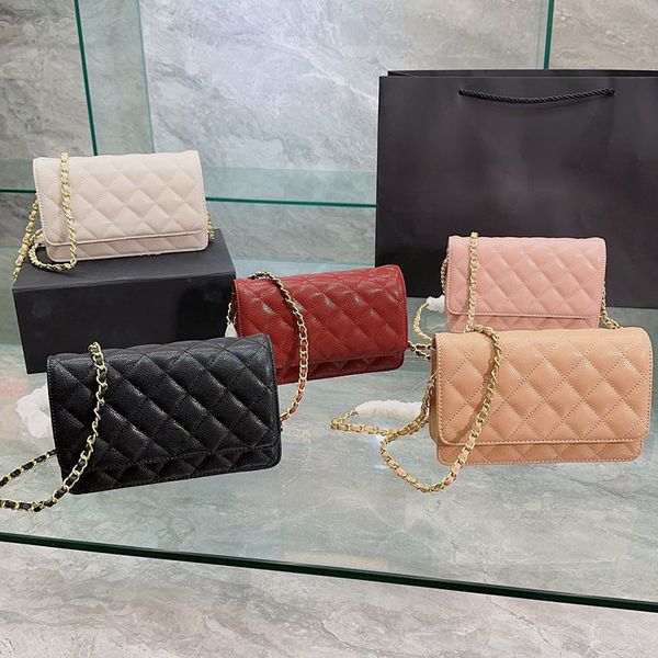 

womens woc mini classic flap bag caviar leather matelasse chain gold metal hardware crossbody shoulder handbags luxury designer card holder