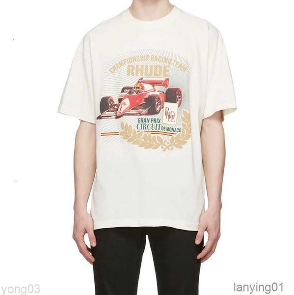 

men's t shirt 2023 fashion brand rhude rhuide racing polo, White;black