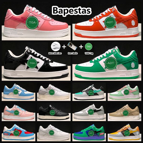 

bapestas running shoes baped platform shoe sta black white blue orange green pink beige suede black blue camo combo red jjjjound sneakers fo