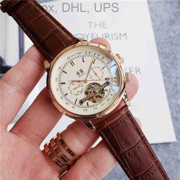 

automatic multifunctional brand wristwatches luxury watch mechanical for men quality timepiece 7c81, Slivery;brown