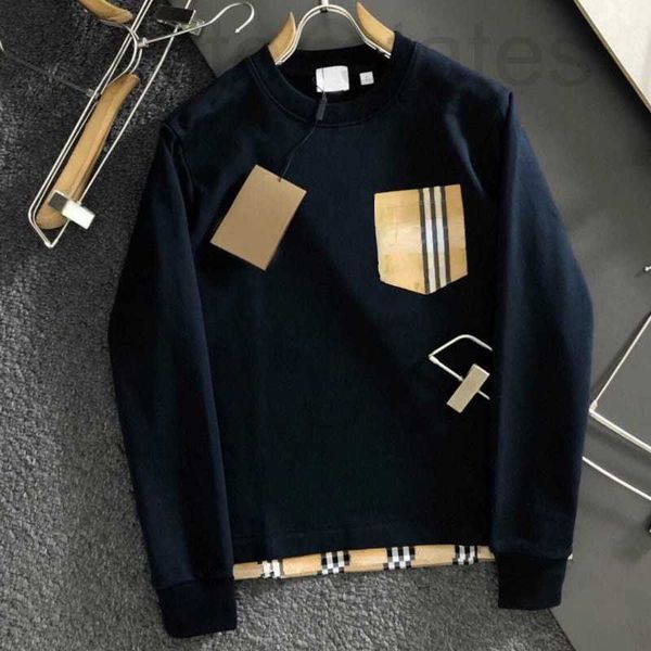 

men's hoodies & sweatshirts popularmens hoodie sweatshirt designer sweater plaid pocket long sleeve tshirt men women pullover coat 4xl, Black
