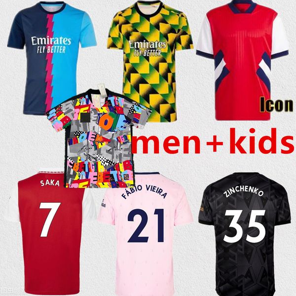 

g.jesus saka soccer jerseys fans player version smith rowe odegaard trossard martinelli kiwior jorginho arsen 2022 2023 2024 football shirt, Black;yellow