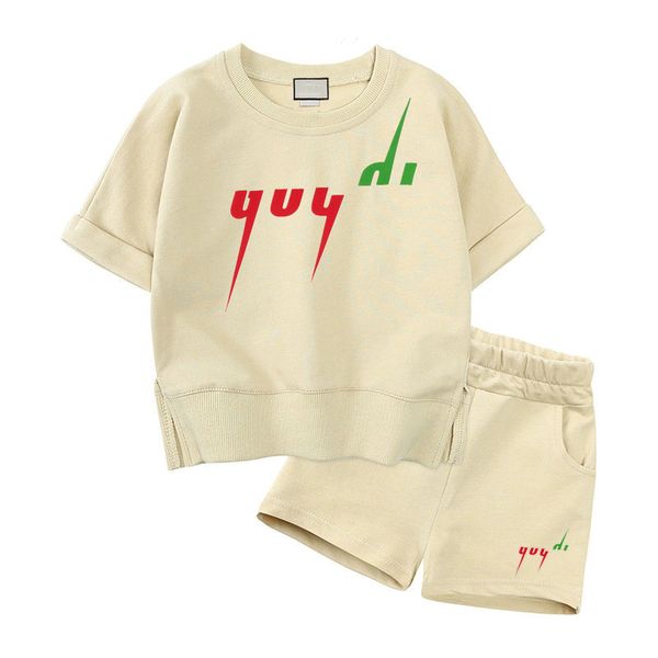 

3 styles luxury logo clothing sets kids clothes suits girl boy clothing summer infantis baby sets designer chlidren sport suits, White