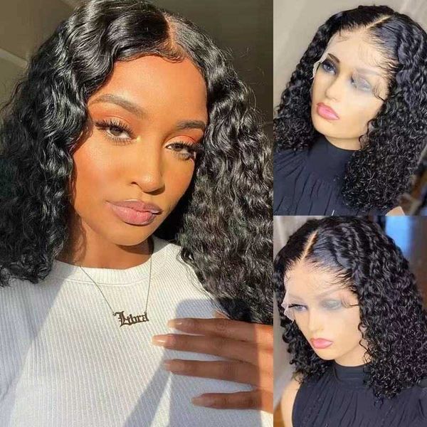 

wig female small roll corn fluffy explosive head short curly hair middle split bangs full head set230323, Black