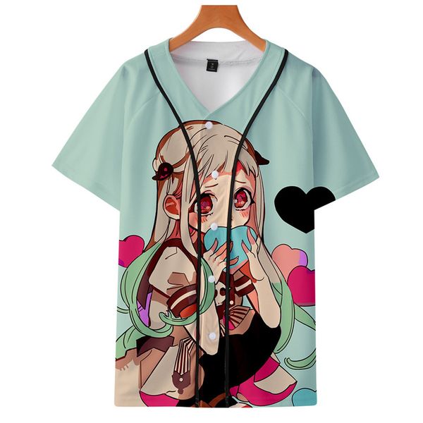

fashion summer baseball jersey cartoon animation 3d print men's baseball shirt harajuku street casual short sleeve shirt, White;black