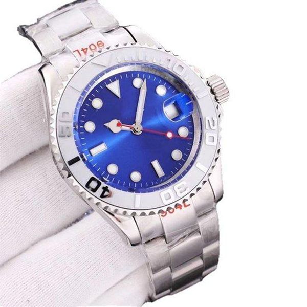 

mens watch automatic watches mechanical 40mm 904l stainless steel blue black ceramic sapphire glass ceramic coke bezel wristwatches yachtmas, Slivery;brown