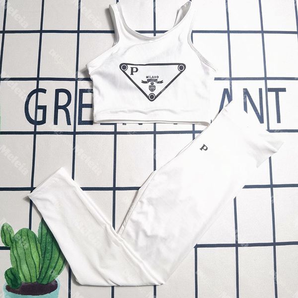 

white yoga outfits women fashion tracksuits print sport vest fitness leggings set lady gym designer sportwear, Gray