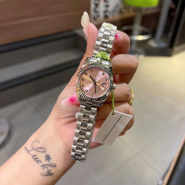 

diamond 31mm 28mm ladies watch fully mechanical automatic diamond montre femme datejust waterproof design wristwatches stainless steel, Slivery;golden