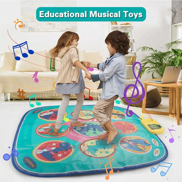 

Dance Mats 90x90cm Electronic Toys Floor Musical Playing Rug With LED Lights 3 Game Modes Including Challenge Levels Music Pad