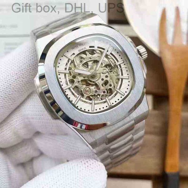 

men's classic sports swiss automatic nautilus series watch leather fully steel strip luminous waterproof zut4, Slivery;brown