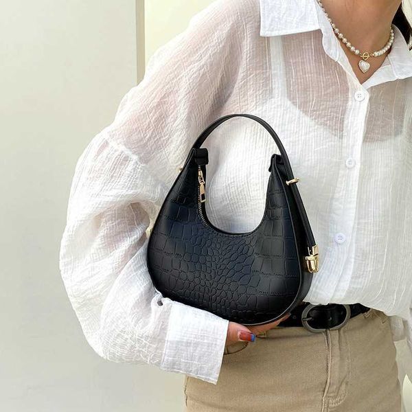 

women luxury shoulder bags for fashion small handle underarm bag clutch alligator pu leather pattern female handbag with purse
