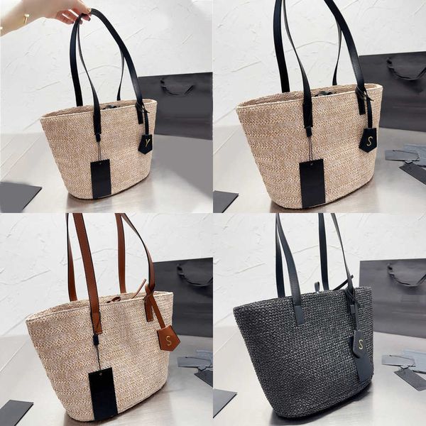 

tote bages the tote bag women straw crochet handbag womens fashion classic large capacity lady solid color handbags 230218