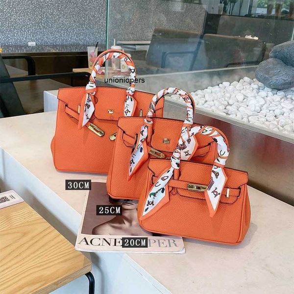

birkin bags litchi pattern new women's scarf handbag versatile single shoulder leather messenger large capacity 860m ayw ayw