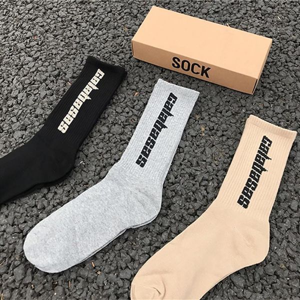 

men socks letter sock fashion leisure skateboard sports socks sockings hip hop with box295h, Black