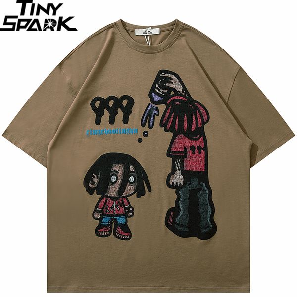 

mens tshirts men streetwear tshirt funny cartoon graphic t shirt oversized hip hop tshirt harajuku tees cotton loose hipster 230323, White;black