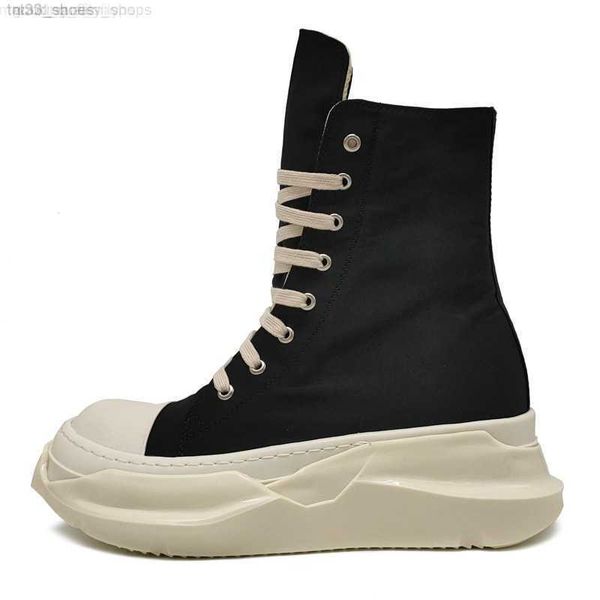 

2022 rick men's canvas shoes fashion high street women winter boots vintage ro owens sneakers famale, Black